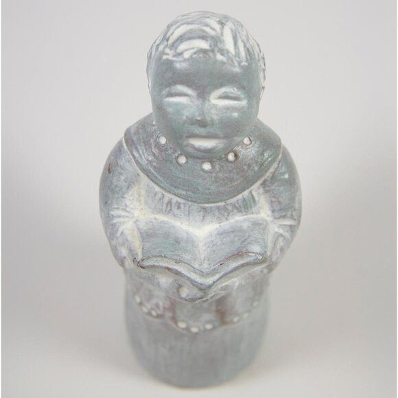 Isabel Bloom Singing Choir Boy Angel Art Sculpture Cast Concrete Signed 1997 - Picture 4 of 6